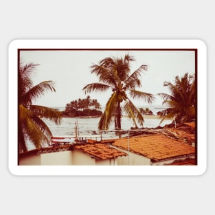 Moody Film Shot of Morro de São Paulo on Stormy Day (Brazil) Sticker